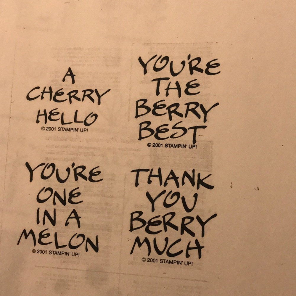 Stampin Up. Fruity Phrases. 2001
